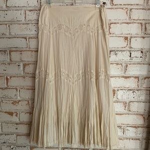 Boho style vintage cotton and lace skirt
